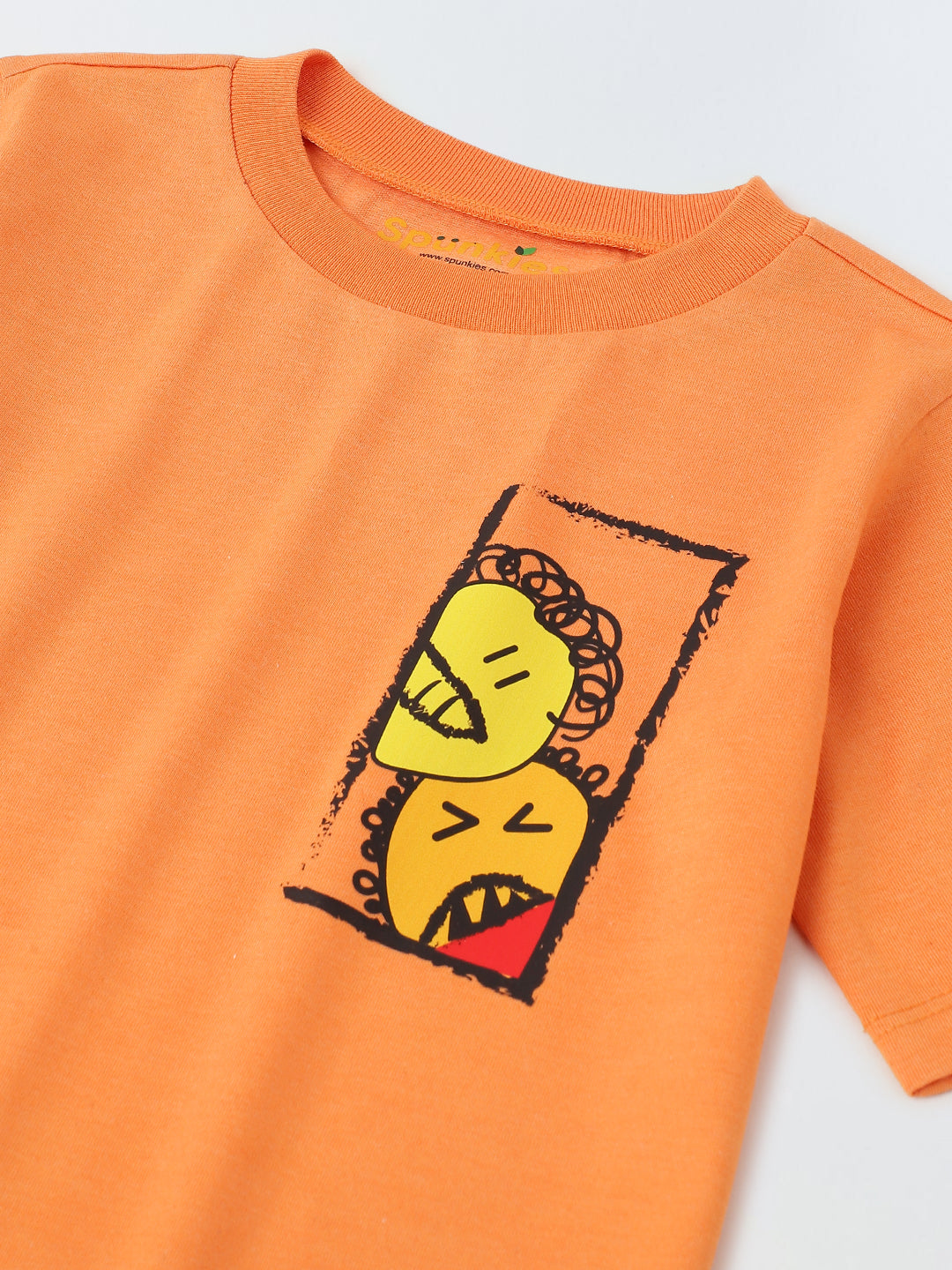 Orange Half Sleeve Printed Tshirt