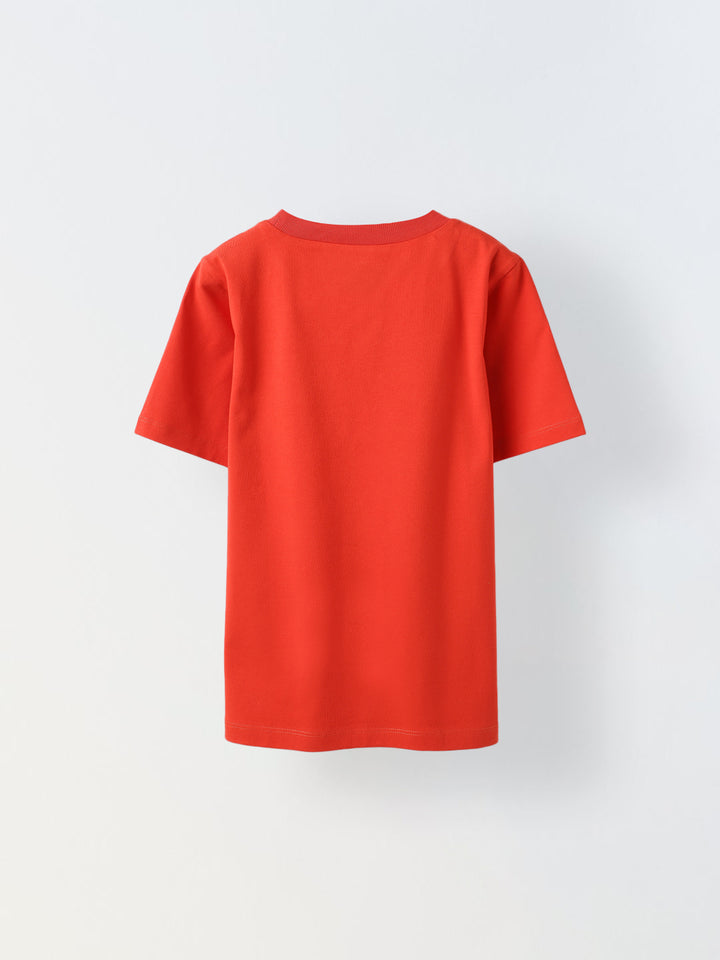 Red Puzzle Printed T-shirt-Boy
