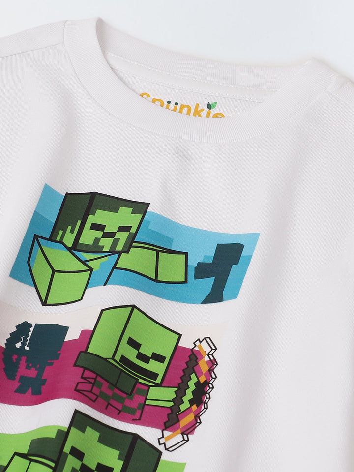 White Cartoon printed Tshirt
