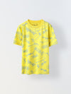 Yellow Skateboard Printed T-shirt-Boy
