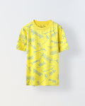 Yellow Skateboard Printed T-shirt-Boy