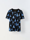 Black Ship Illustrator printed T-shirt