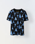 Black Ship Illustrator printed T-shirt