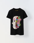Black Half Sleeve Printed T-shirt
