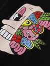 Black Half Sleeve Printed T-shirt