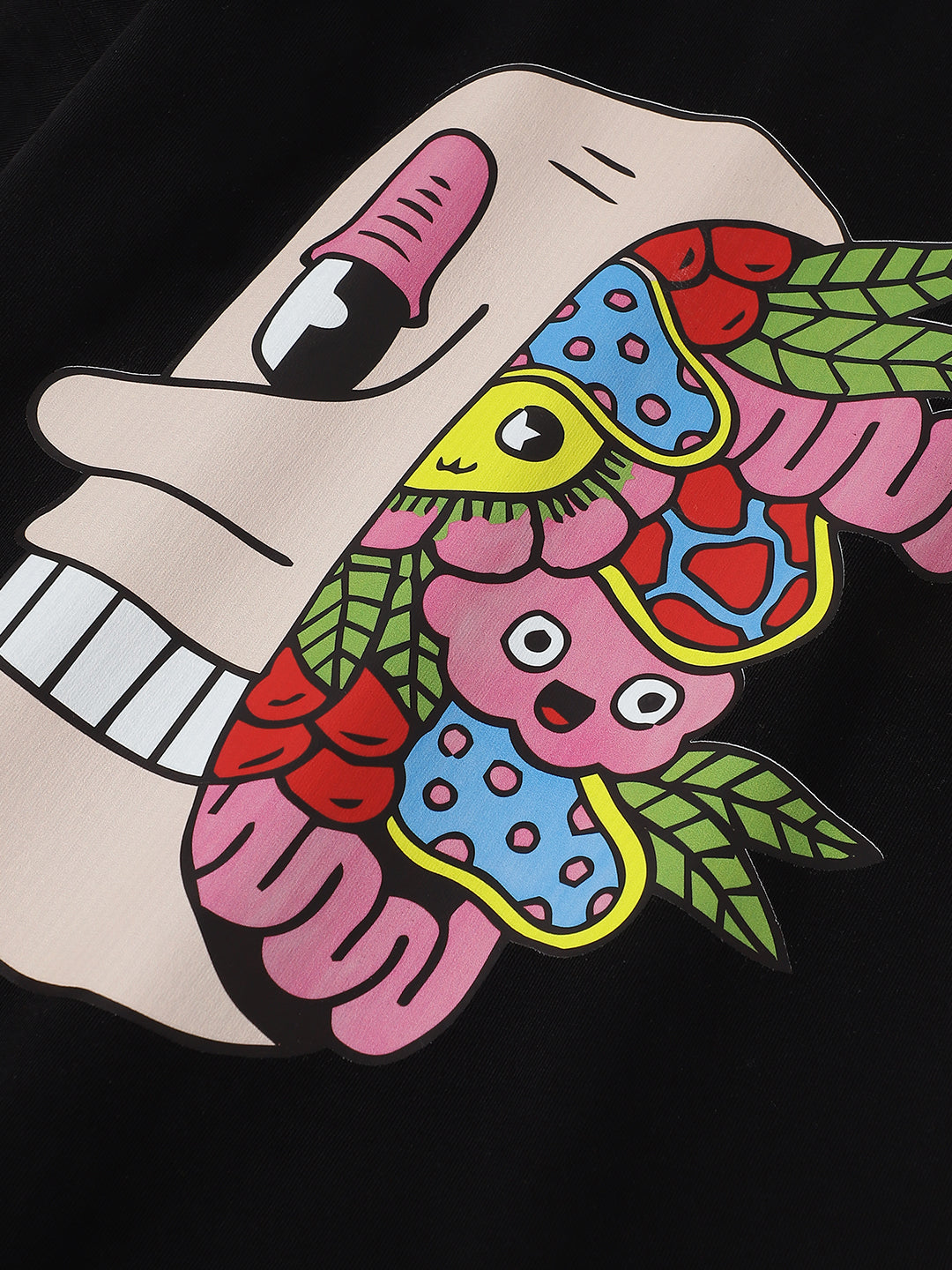 Black Half Sleeve Printed T-shirt