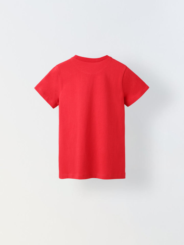 Red Half Sleeve printed Tshirt