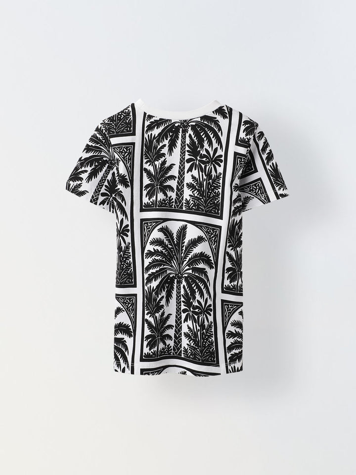 Black & White Palm Print T-shirt