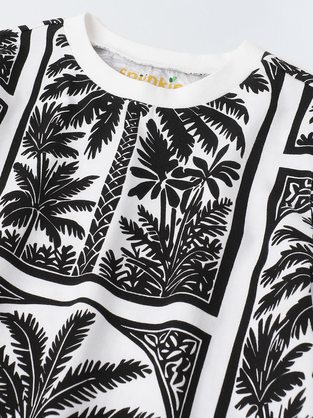 Black & White Palm Print T-shirt