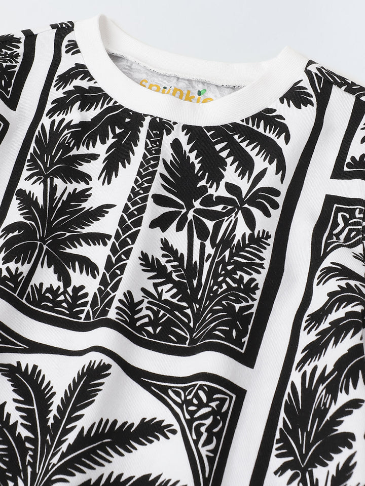 Black & White Palm Print T-shirt