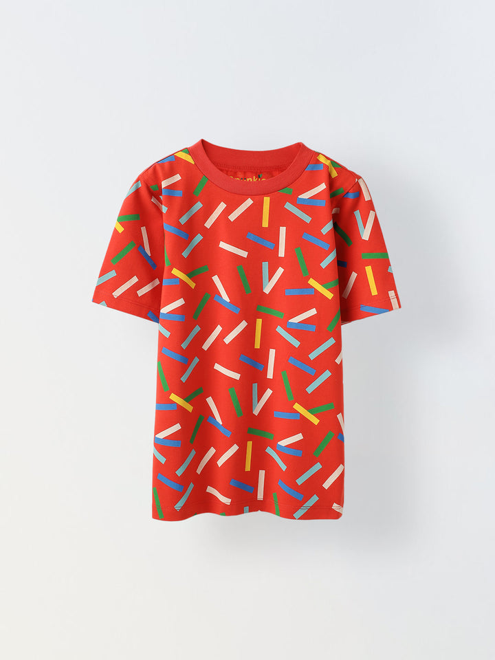 Red Confetti Print T-shirt