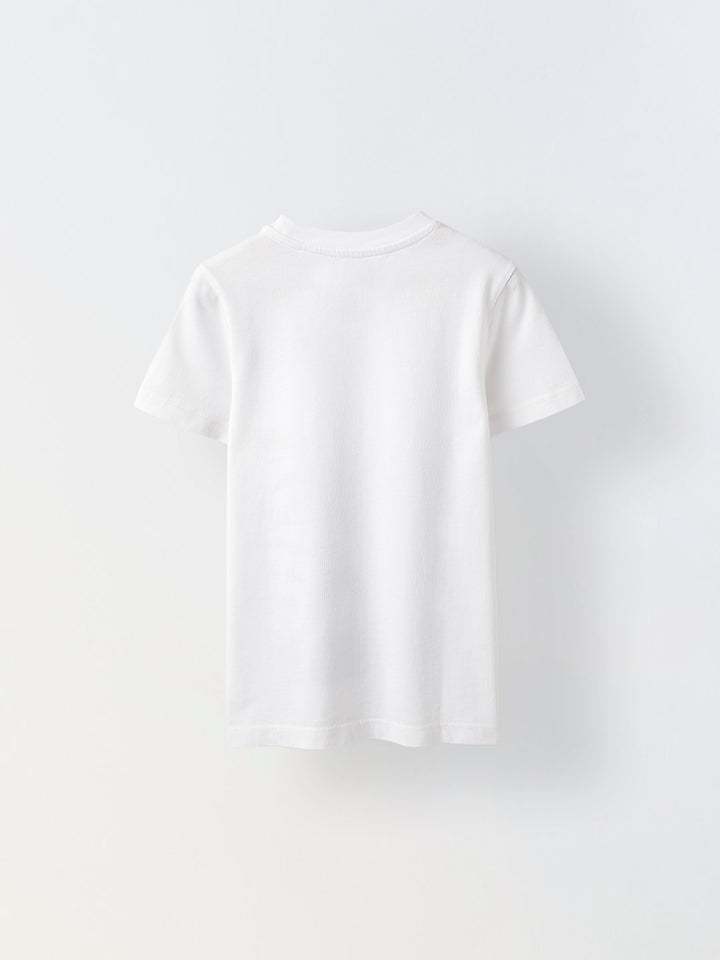 White Summery Half Sleeve Printed T-shirt