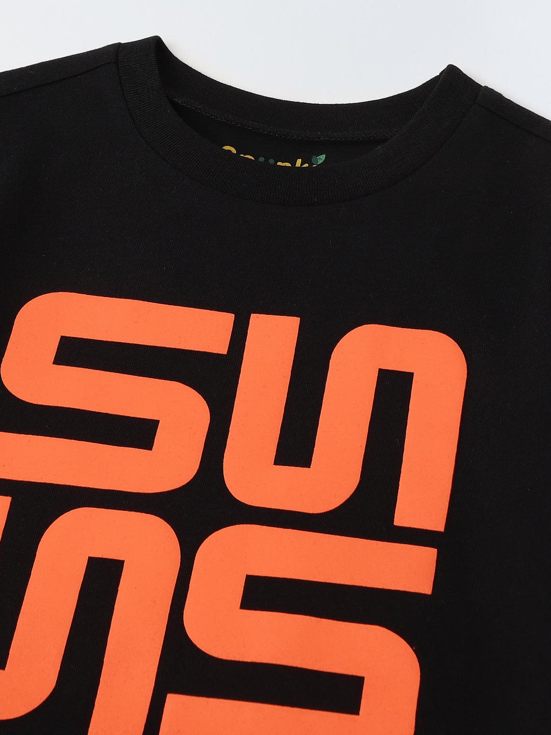 Black Half Sleeve Printed T-shirt