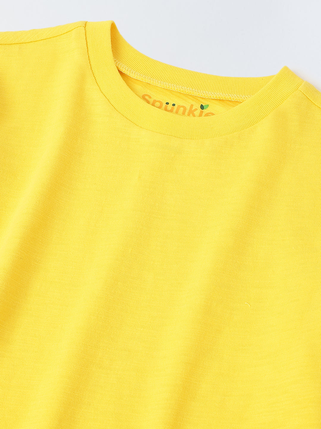 Yellow Solid Round Neck T-shirt- Boys