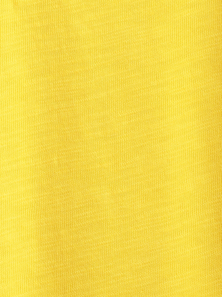 Yellow Solid Round Neck T-shirt- Boys