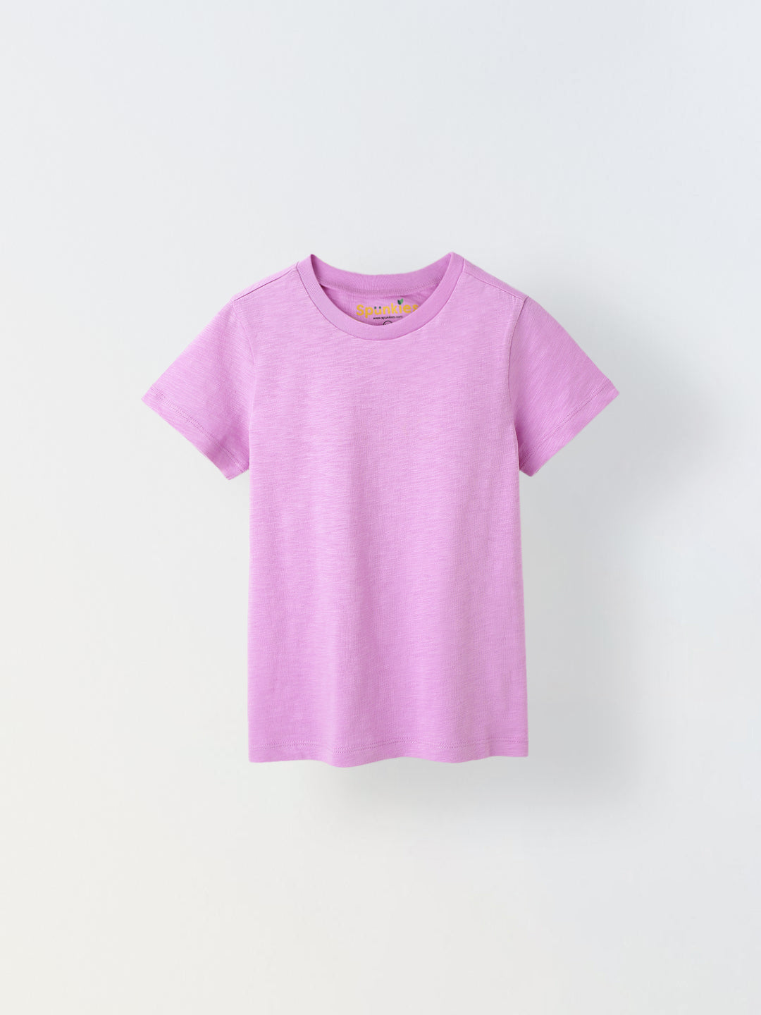 Purple Solid Round Neck T-shirt- Boys