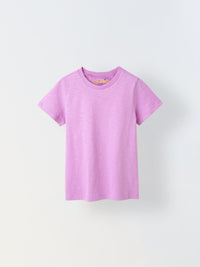 Purple Solid Round Neck T-Shirt