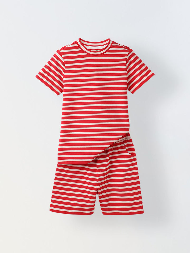 Red Striped Co-Ord Set-Boy
