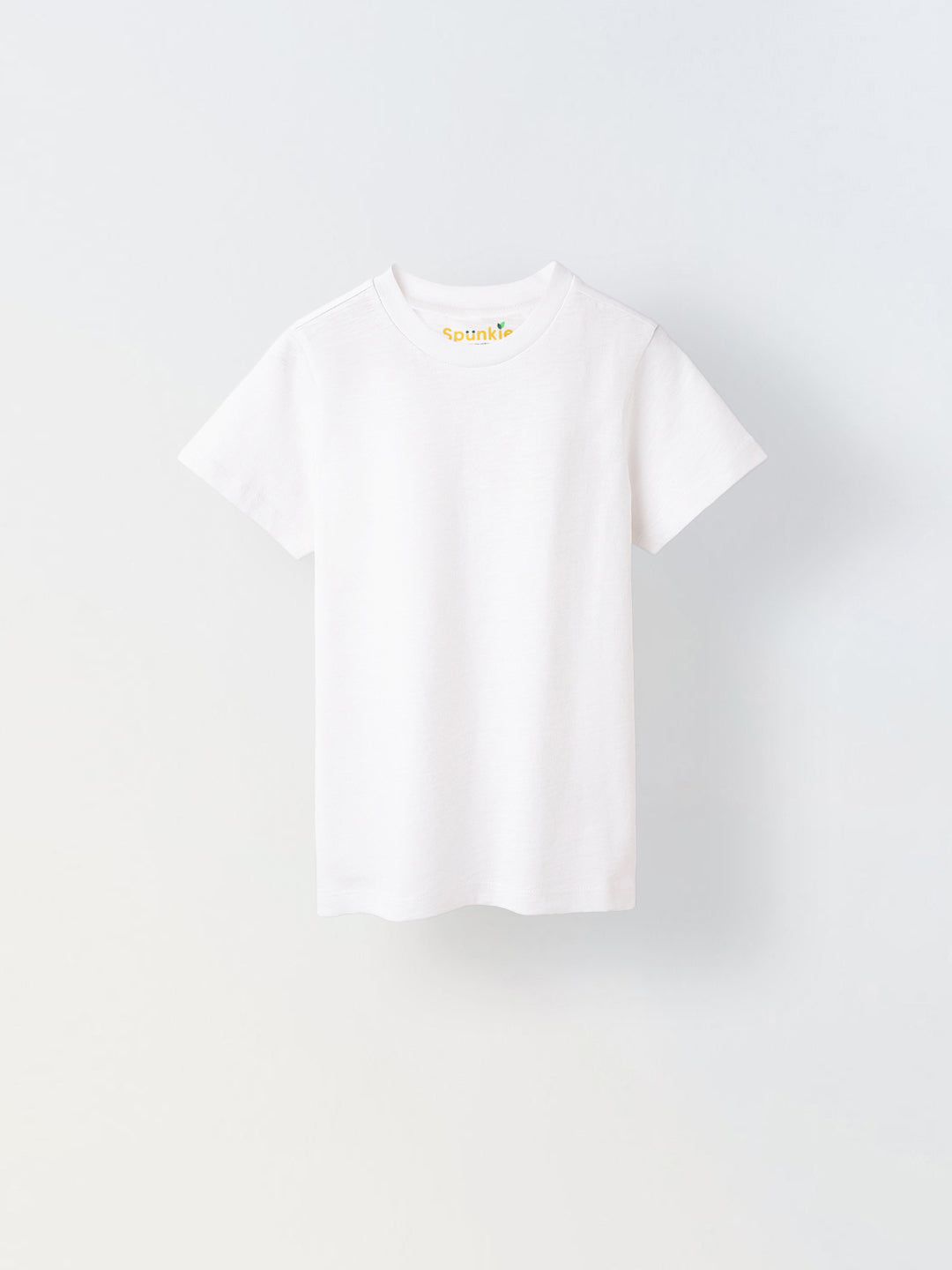 White Solid Round Neck T-shirt- Boys