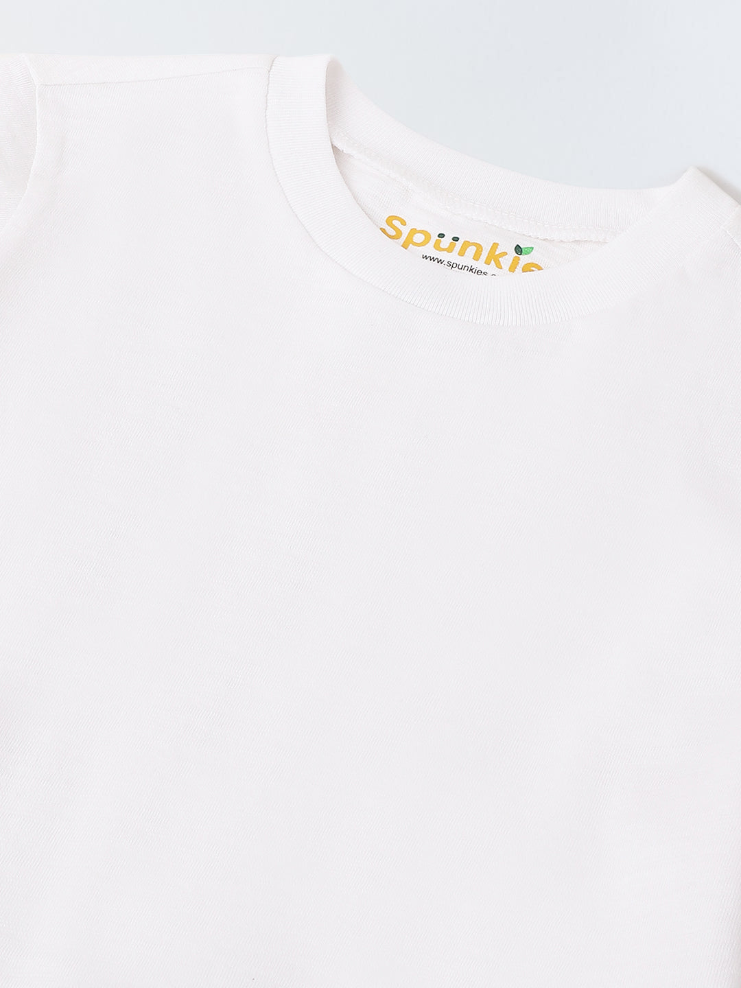 White Solid Round Neck T-shirt- Boys