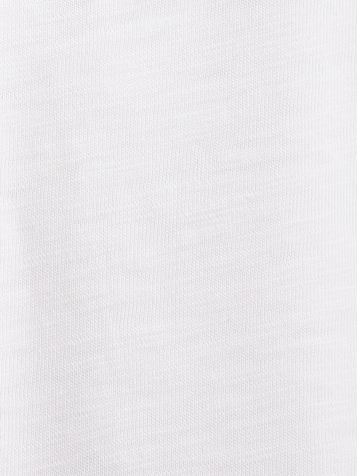 White Solid Round Neck T-shirt- Boys
