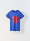Blue Printed Half Sleeve T-shirt