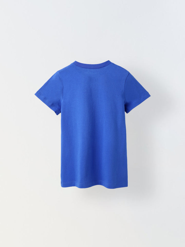 Blue Printed Half Sleeve T-shirt
