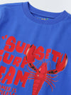 Blue Printed Half Sleeve T-shirt