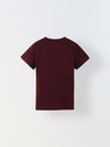 Wine Solid Round Neck T-shirt- Boys