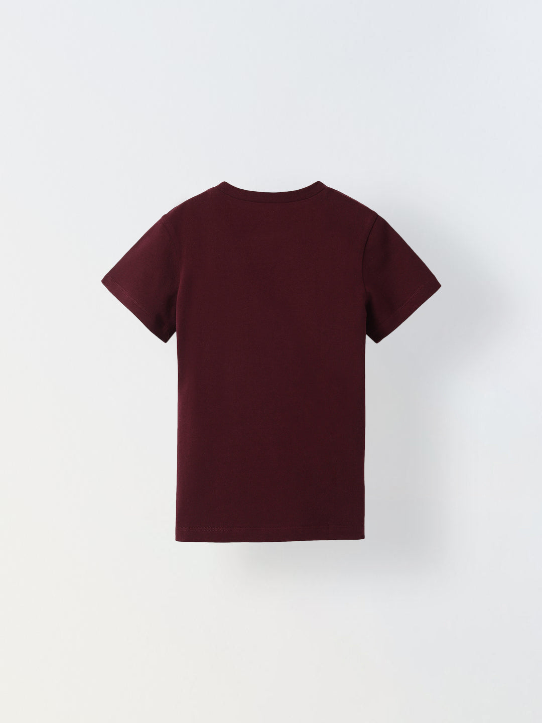 Wine Solid Round Neck T-shirt- Boys