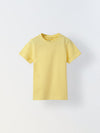 Yellow Solid Round Neck T-shirt- Boys