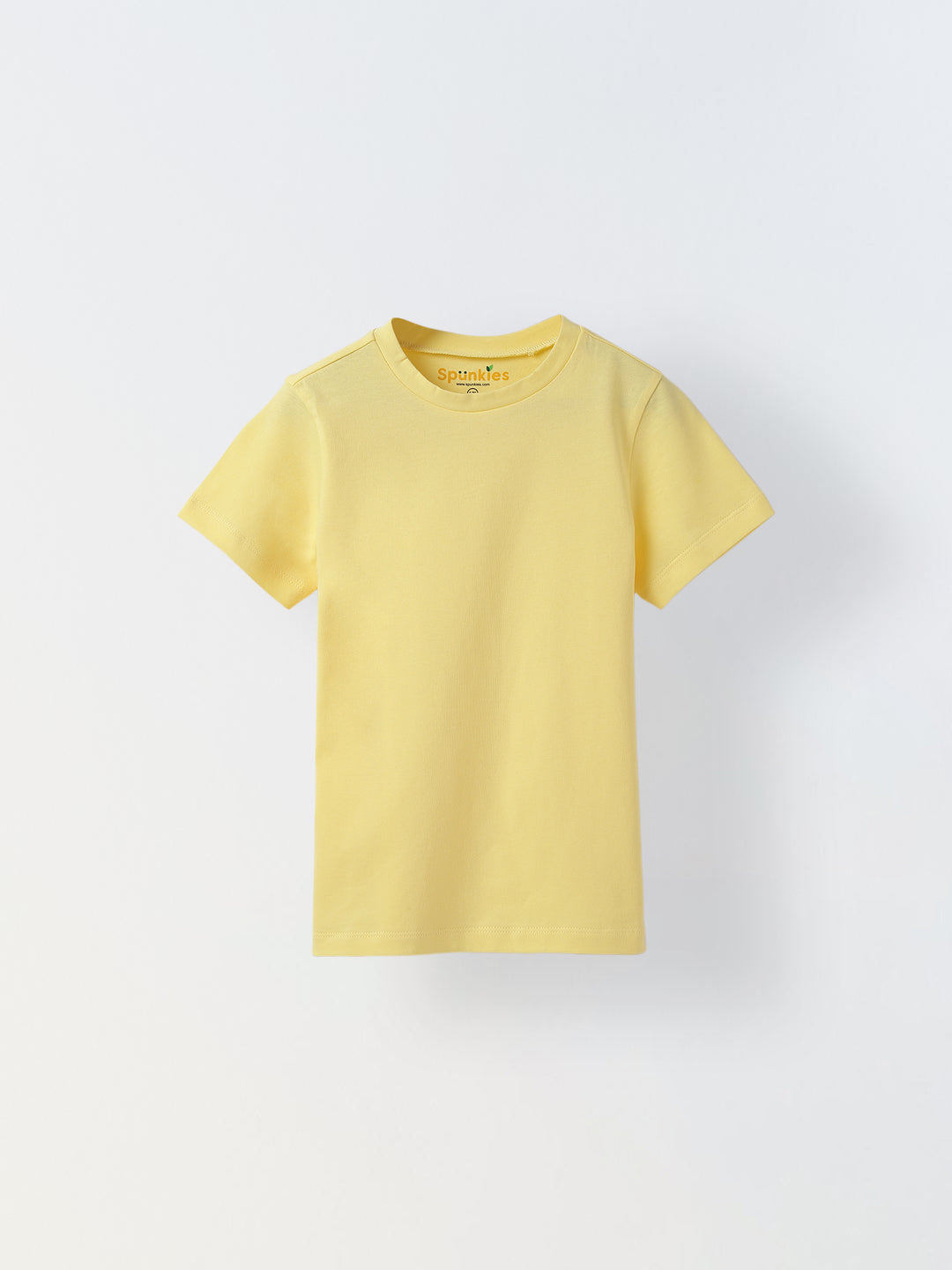 Yellow Solid Round Neck T-shirt- Boys
