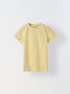 Soft Yellow Solid Round Neck T-shirt- Boys