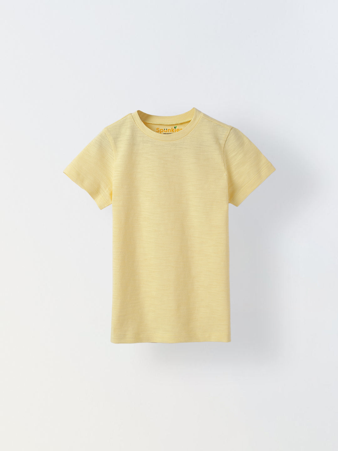 Soft Yellow Solid Round Neck T-shirt- Boys