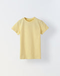 Soft Yellow Solid Round Neck T-shirt- Boys