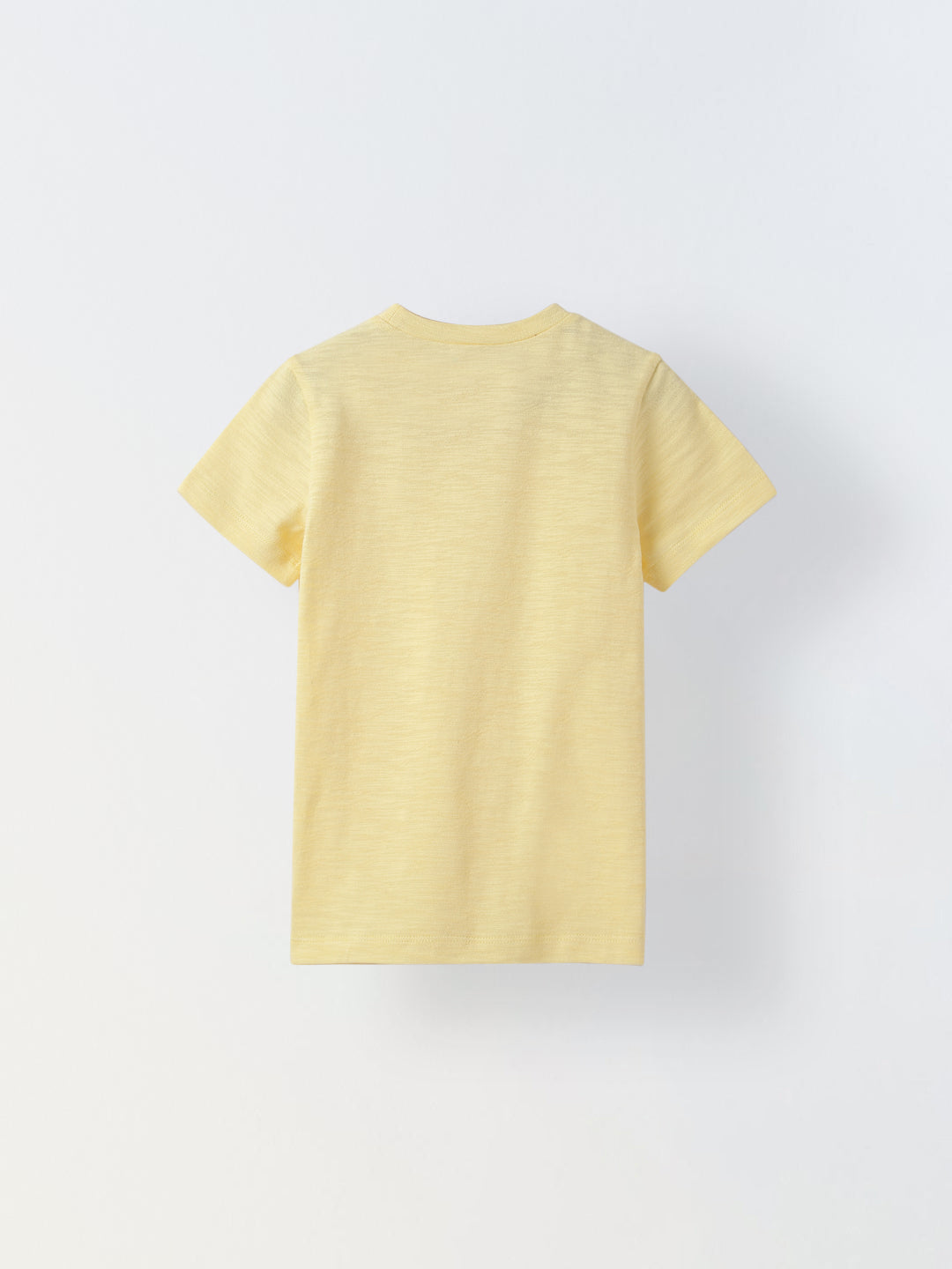 Soft Yellow Solid Round Neck T-shirt- Boys