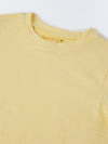 Soft Yellow Solid Round Neck T-shirt- Boys