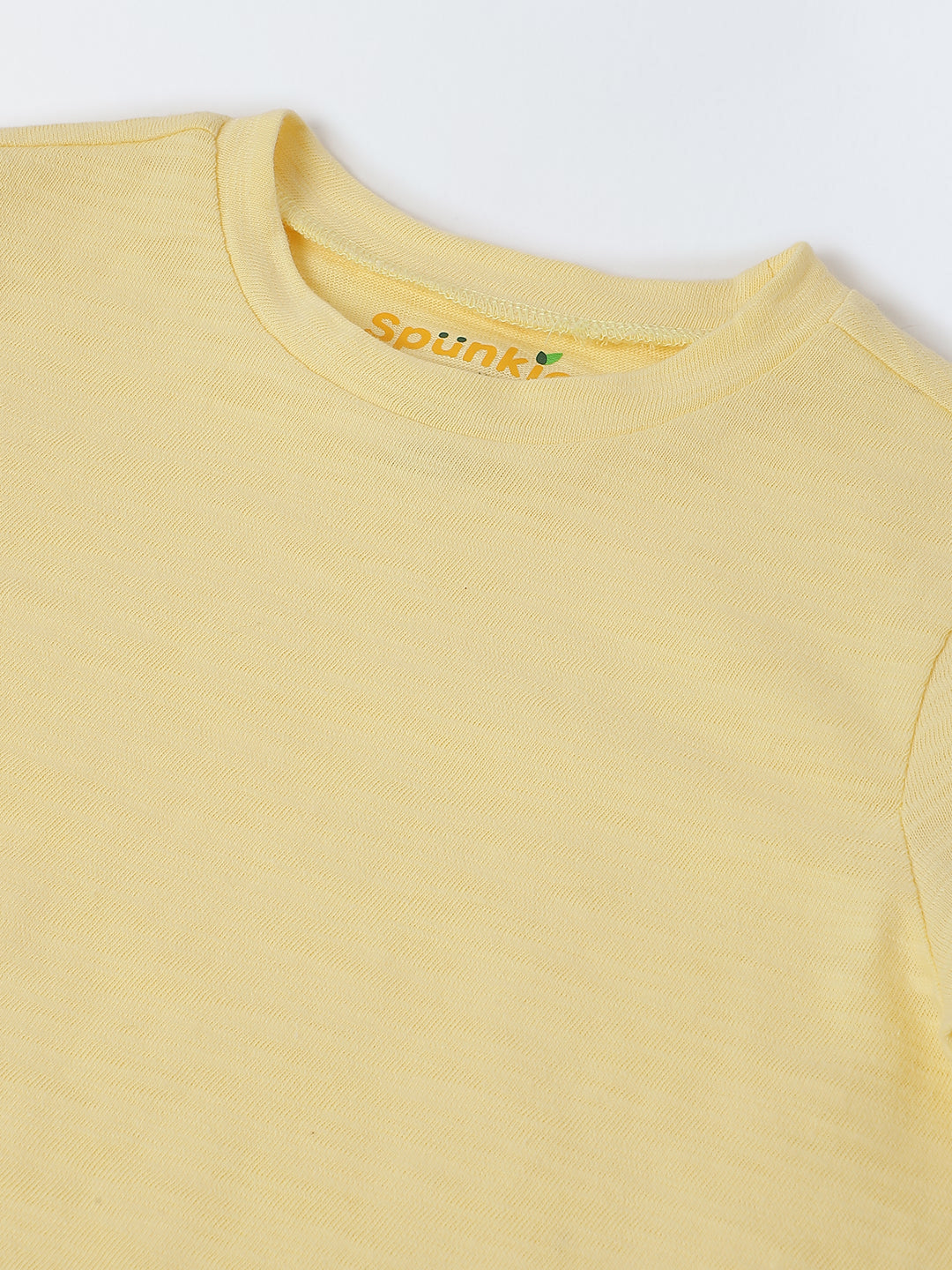 Soft Yellow Solid Round Neck T-shirt- Boys