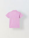 Spunkies Pink Embroidered Spread Collar Short Sleeves Side Shirt