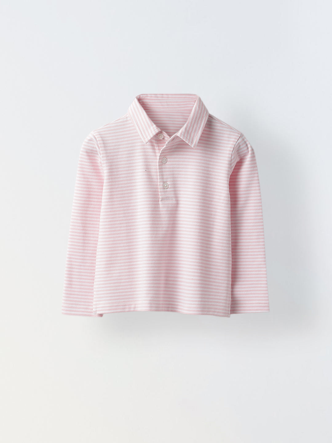 Boys Pink/White Collar Neck Striped Polo T-Shirt