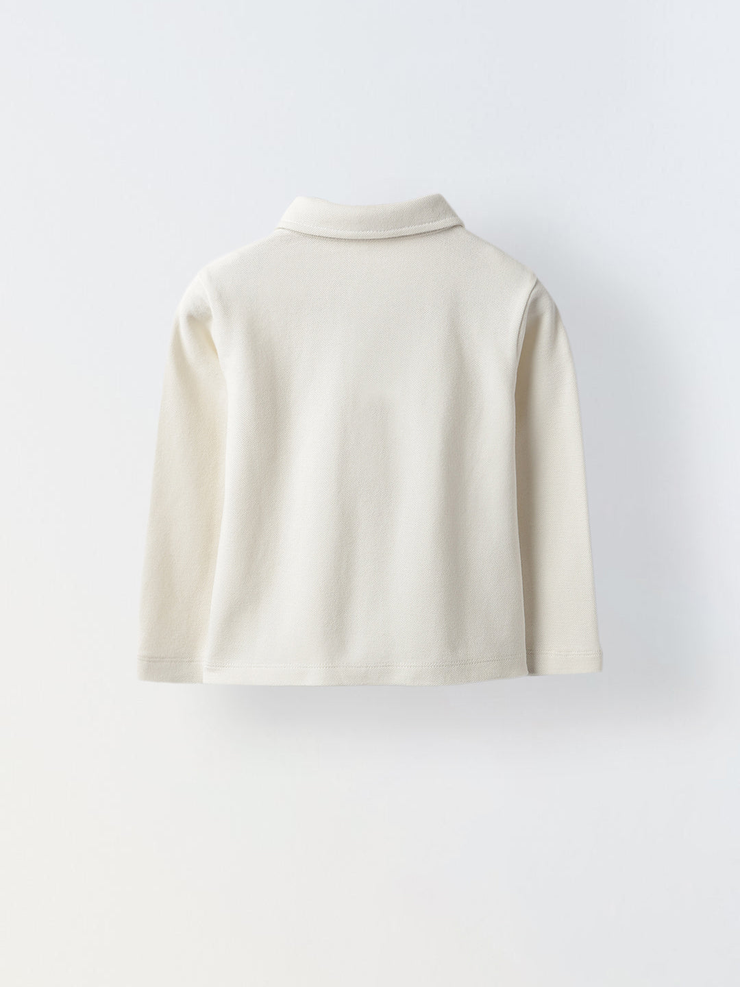 Boys Off White Collar Neck Polo T-Shirt with Patch