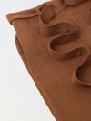 Girls Brown Cotton Round Neck Solid Co-Ord Set