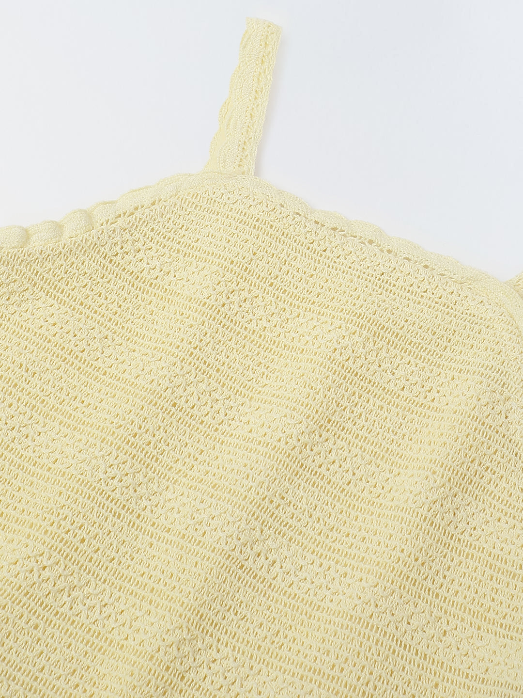 Ecru Woven Cotton Co-Ord Set For Kids Girl