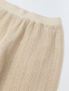 Beige Cotton Stiped Crochet CO-Ord Set For Girls