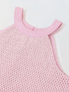 Spunkies Girls Pink Crochet Halter Neck Sleeveless Top and Trousers Set