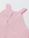 Spunkies Girls Pink Crochet Halter Neck Sleeveless Top and Trousers Set