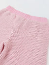 Spunkies Girls Pink Crochet Halter Neck Sleeveless Top and Trousers Set