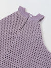 Spunkies Girls Purple Crochet Halter Neck Sleeveless Top and Trousers Set