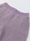 Spunkies Girls Purple Crochet Halter Neck Sleeveless Top and Trousers Set