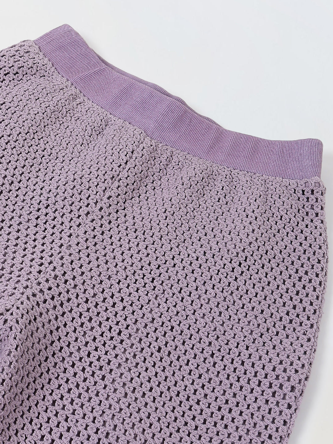 Spunkies Girls Purple Crochet Halter Neck Sleeveless Top and Trousers Set